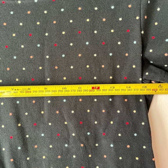 Croft & Barrow women’s short sleeve casual polka dot black square neck tee shirt - Picture 8 of 10